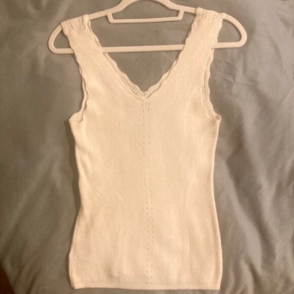 Anthropologie Knitted & Knotted Cream Sweater Sleeveless Boho Size S - Picture 1 of 11